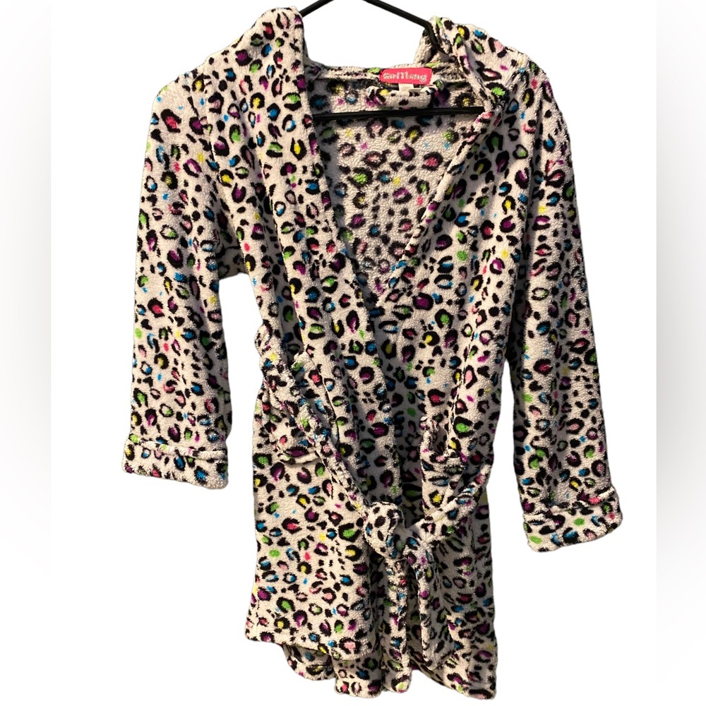 Kid’s warm leopard Bathrobe